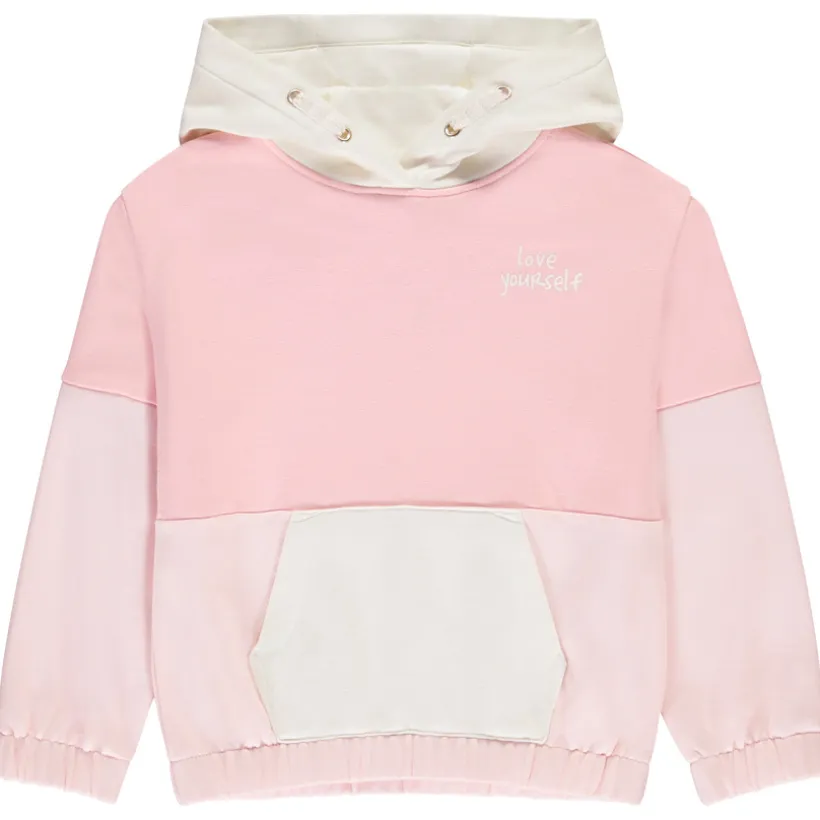 Oversize sweatshirt met colour block effect en kap meisjes