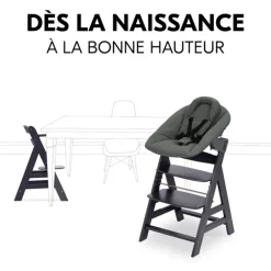 Pack Hoge stoel Alpha evolutief en Newborn Set Plus Dark Grey