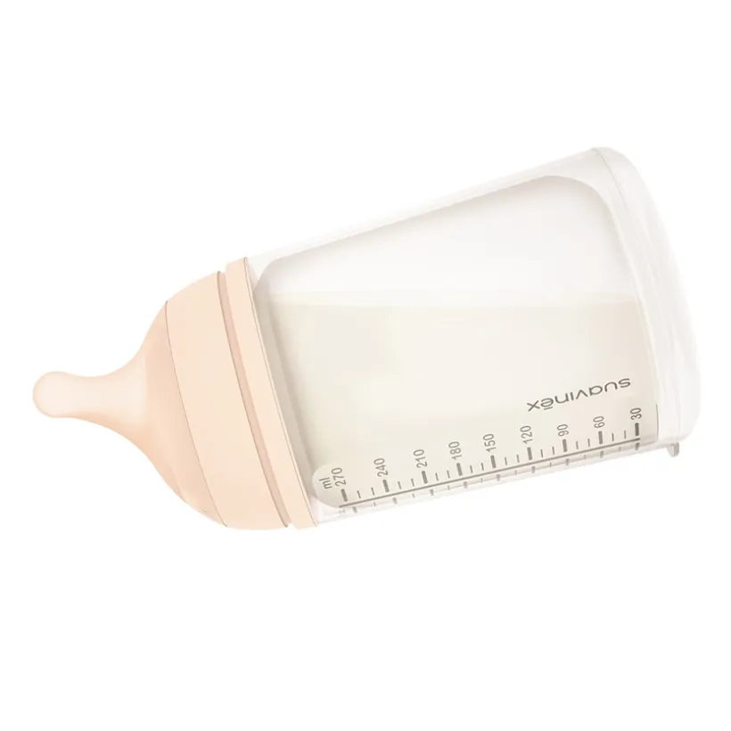 Pack zuigfles Zero.Zero speciaal voor borstvoeding 180 ml roos