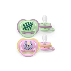 Pakket van 2 Ultra Air siliconen fopspenen 6-18M