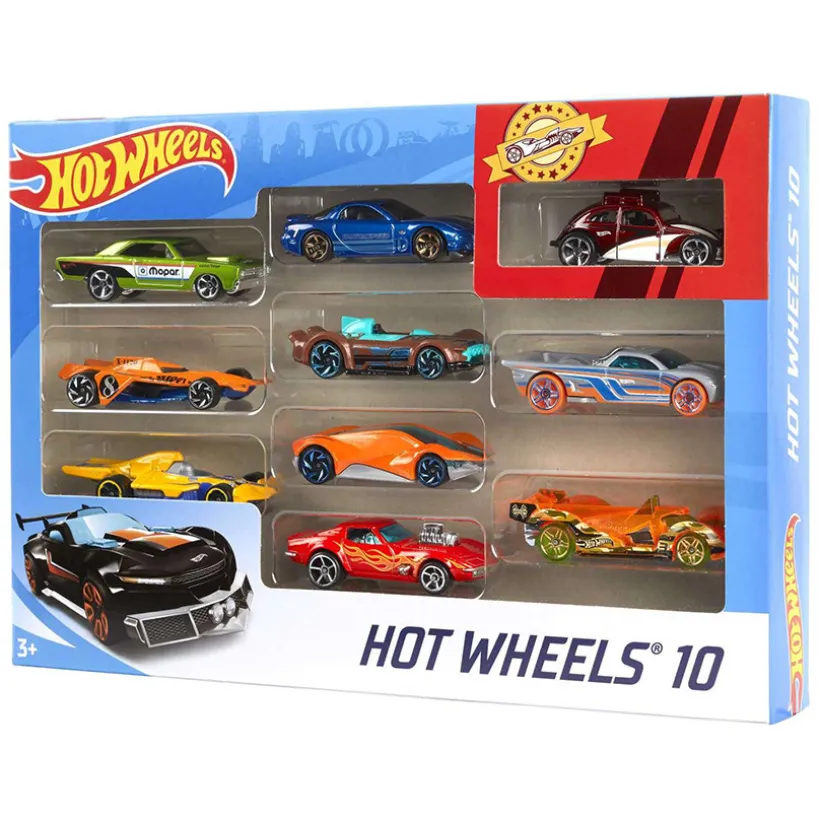 Pak van 10 Hot Wheels voertuigen