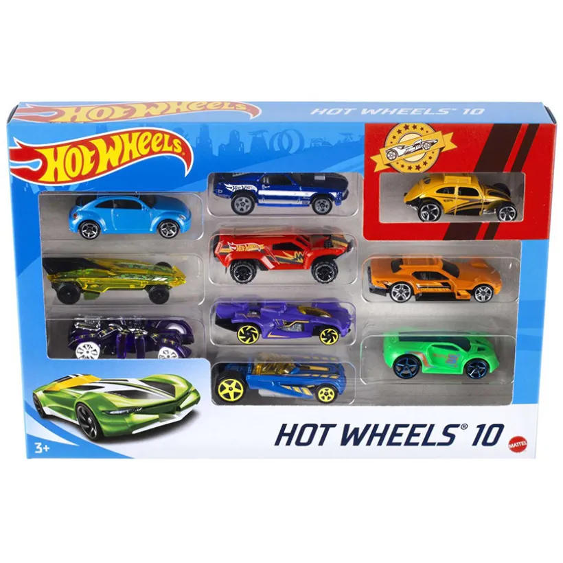 Pak van 10 Hot Wheels voertuigen
