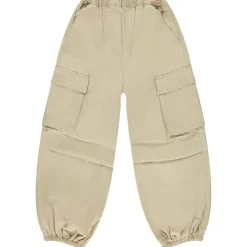 Pantalon uni en toile effet cargo fille