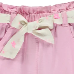 Pantalon van stof met bedrukte riem meisjes