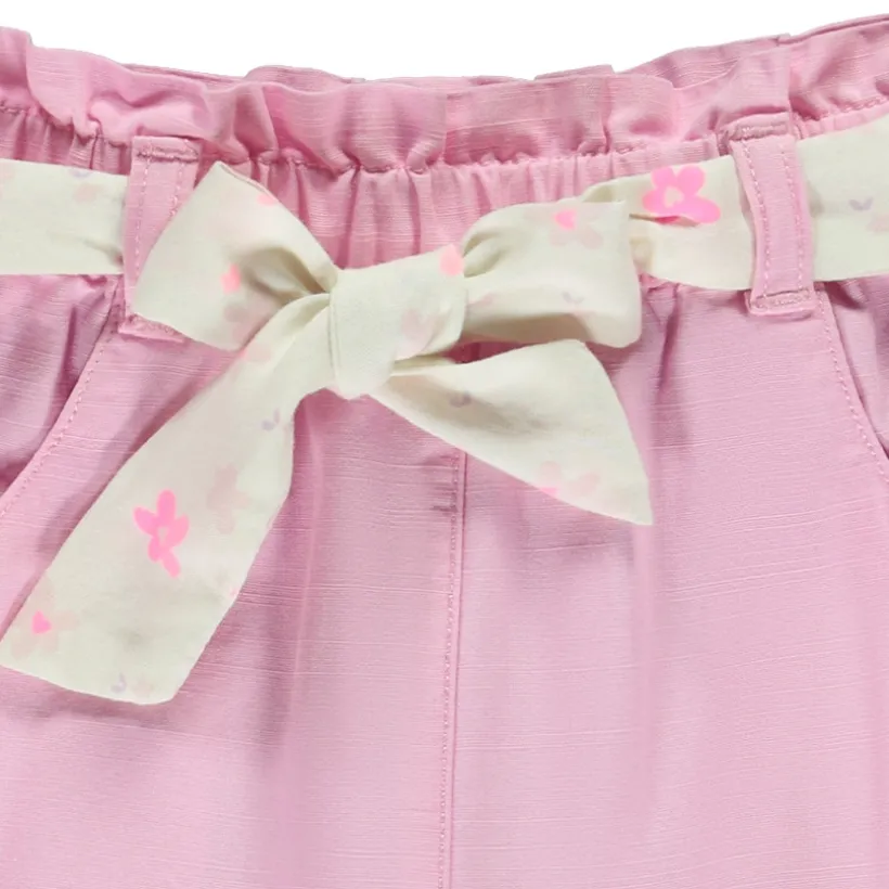 Pantalon van stof met bedrukte riem meisjes