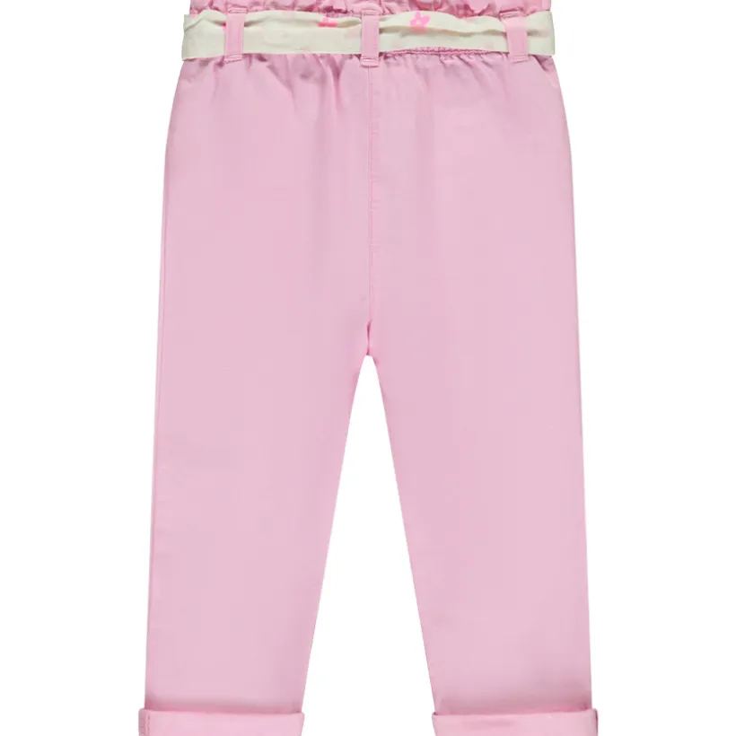 Pantalon van stof met bedrukte riem meisjes