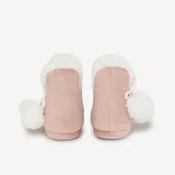 Pantoffellaarsjes van fluweel met nepbontpompons meisjes