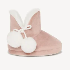 Pantoffellaarsjes van fluweel met nepbontpompons meisjes