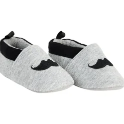 Pantoffels flexibele met borduursel van een snor voor baby jongens