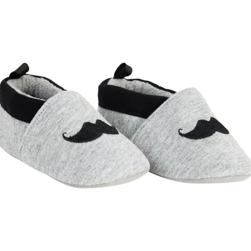 Pantoffels flexibele met borduursel van een snor voor baby jongens