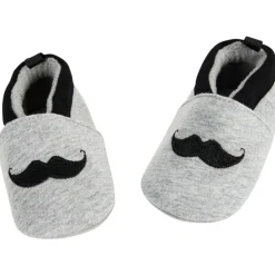 Pantoffels flexibele met borduursel van een snor voor baby jongens