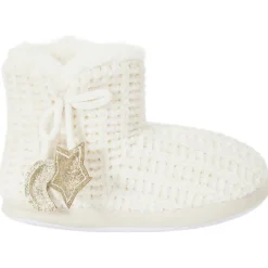Pantoffels laarsjes in breiwerk met glitterdecoraties meisjes