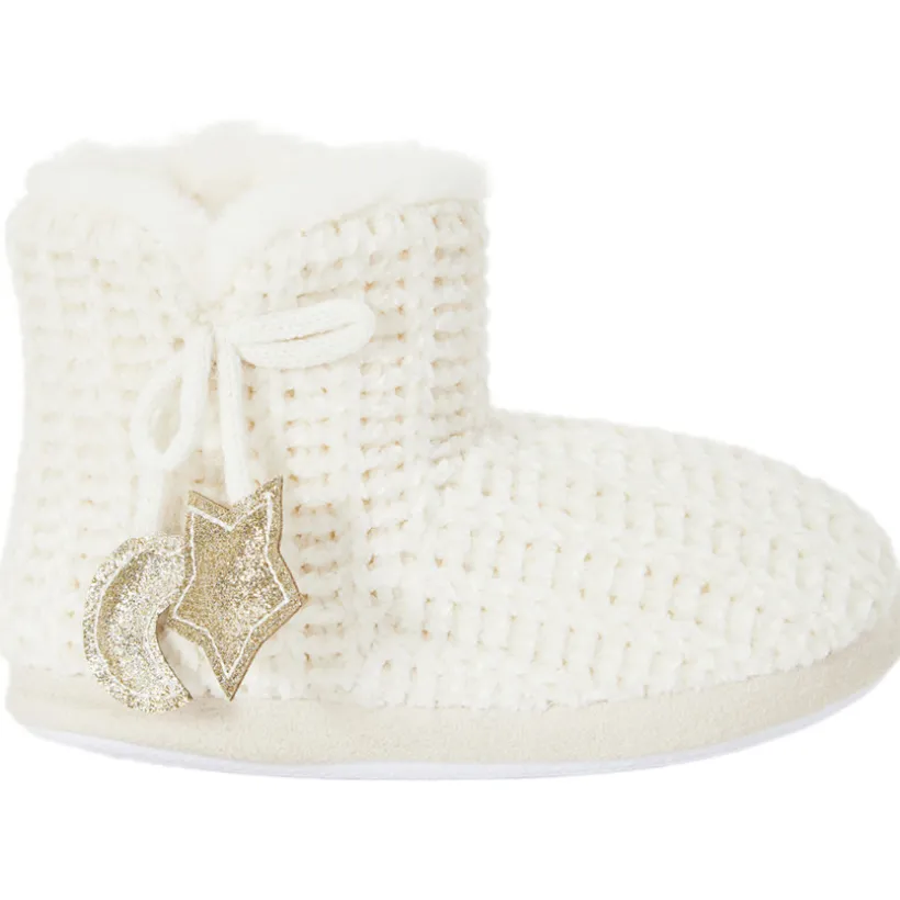 Pantoffels laarsjes in breiwerk met glitterdecoraties meisjes
