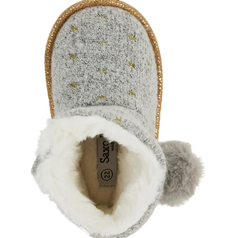 Pantoffels laarzen met pompons voor baby meisje