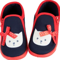 Pantoffels met kattenprint en fantasieknoop meisjes