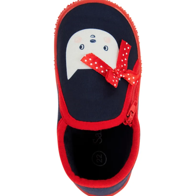 Pantoffels met kattenprint en fantasieknoop meisjes