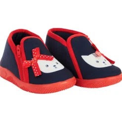Pantoffels met kattenprint en fantasieknoop meisjes