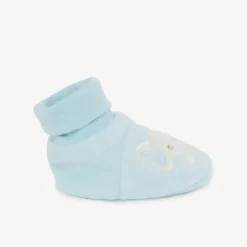 Pantoffels met olifantenpatch in fluweel voor babyjongens