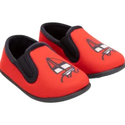 Pantoffels met zeilbootprint voor babyjongen