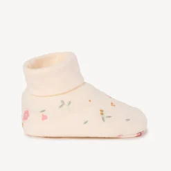 Pantoffels van jersey met bloemenprint voor babymeisje