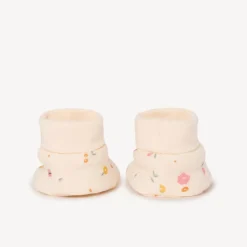 Pantoffels van jersey met bloemenprint voor babymeisje