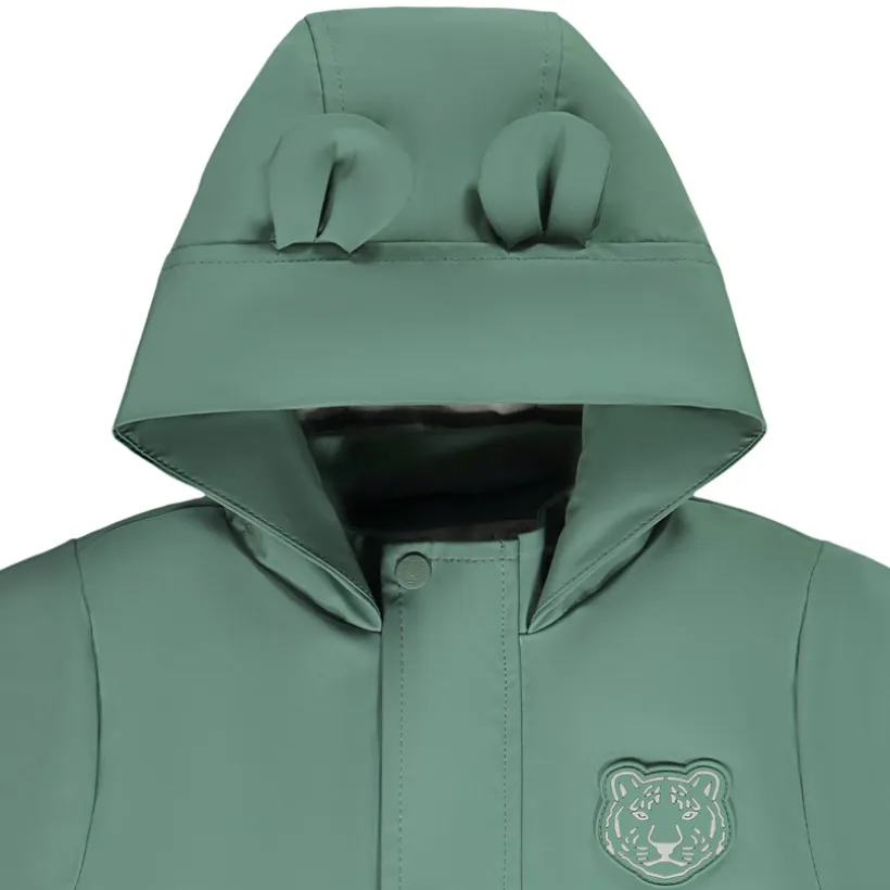 Parka gom met speelse tijgerkap voor baby jongen