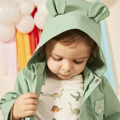 Parka gom met speelse tijgerkap voor baby jongen