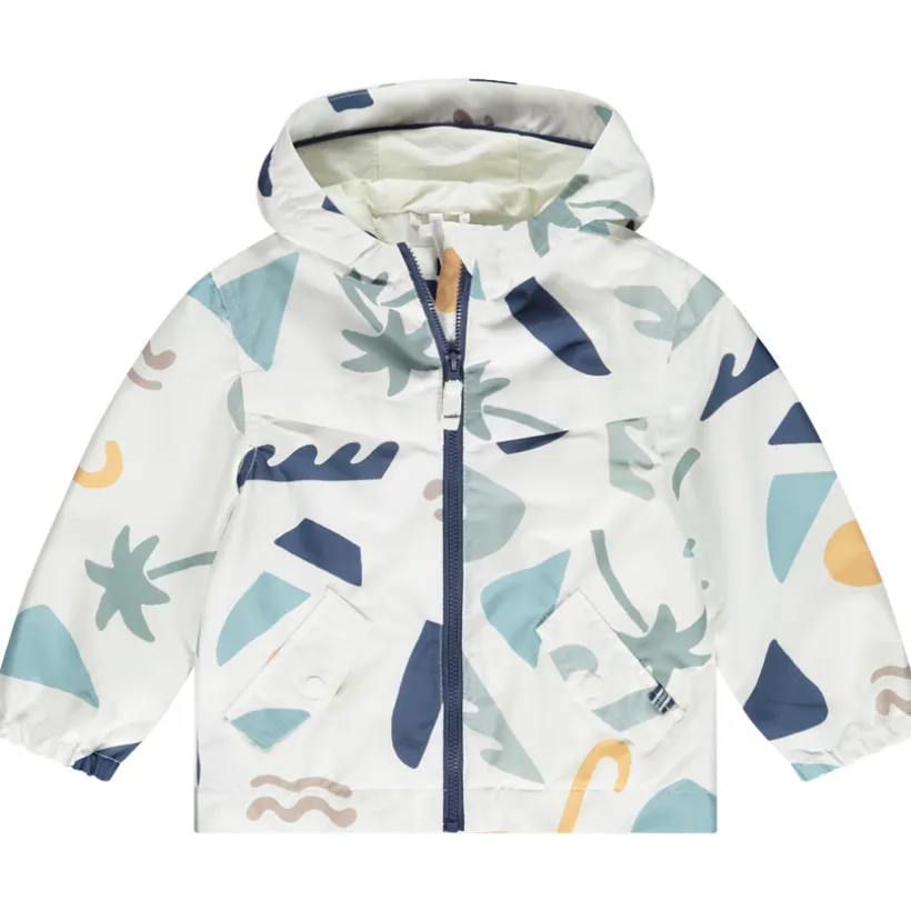 Parka in ribstop met arty print voor babyjongen