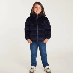 Parka jassen voor jongens met een ribbelstructuur en capuchon voor extreme kou