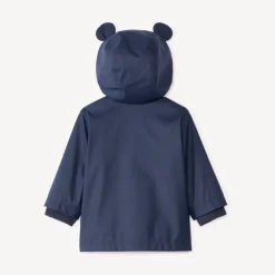 Parka marineblauw met kap en speelse oren voor babyjongens