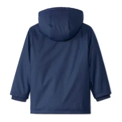 Parka met capuchon en rubber en micropolaire voering jongens