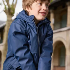 Parka met capuchon en rubber en micropolaire voering jongens