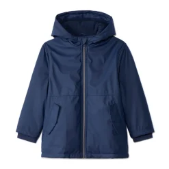 Parka met capuchon en rubber en micropolaire voering jongens