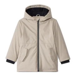 Parka met capuchon en rubber en micropolaire voering jongens