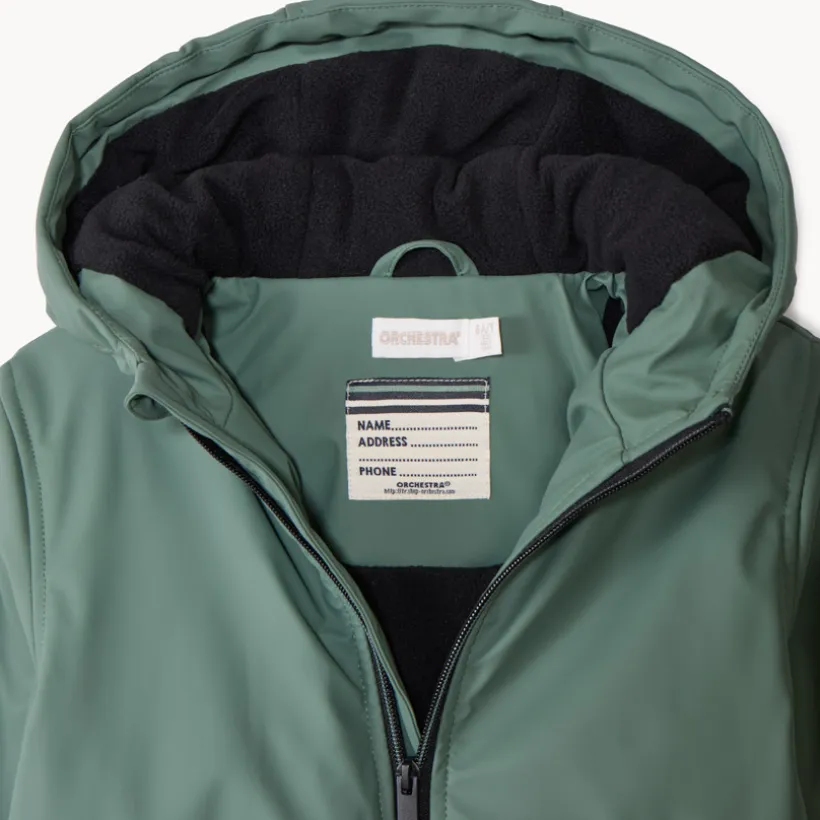 Parka met capuchon en rubber en micropolaire voering jongens