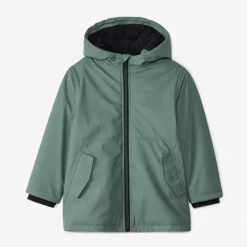 Parka met capuchon en rubber en micropolaire voering jongens