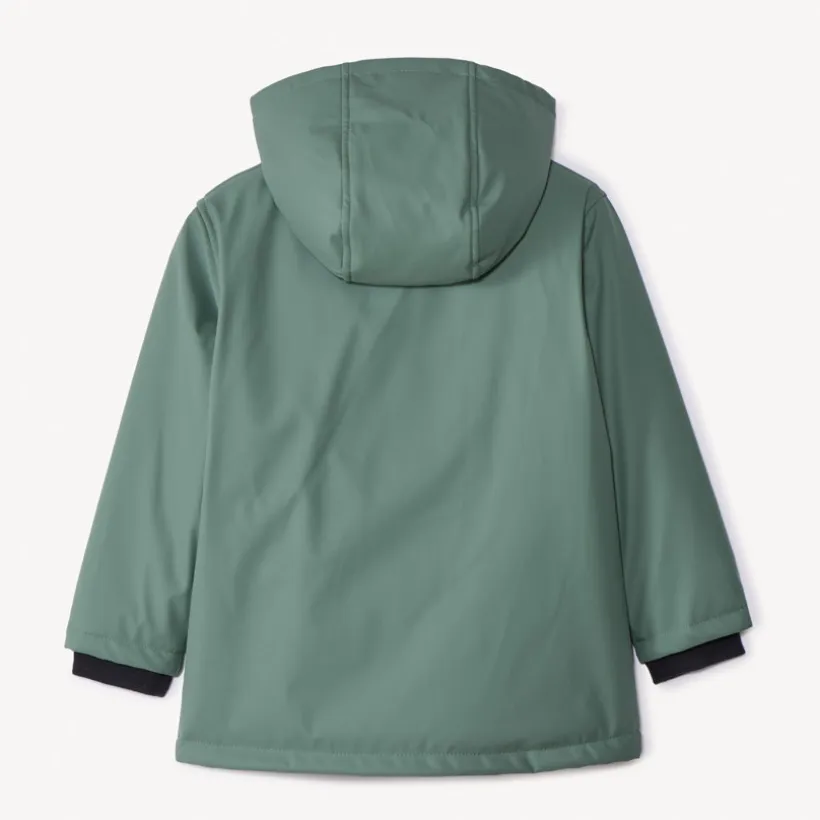 Parka met capuchon en rubber en micropolaire voering jongens
