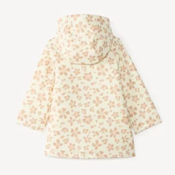 Parka rubber baby girl met capuchon en luipaardprint
