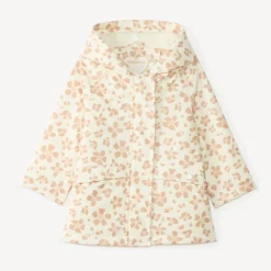 Parka rubber baby girl met capuchon en luipaardprint