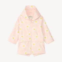 Parka van rubber met jersey voering en een bloemenprint voor meisjesbaby's