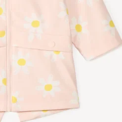 Parka van rubber met jersey voering en een bloemenprint voor meisjesbaby's