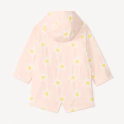 Parka van rubber met jersey voering en een bloemenprint voor meisjesbaby's