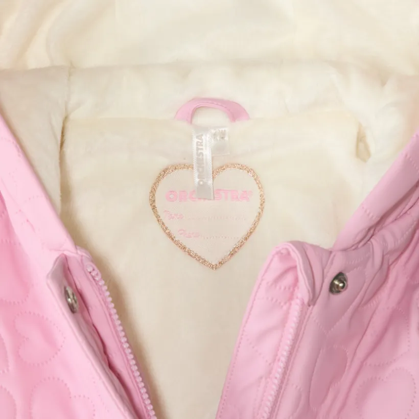 Parka voor babymeisjes met gevoerde hartjes