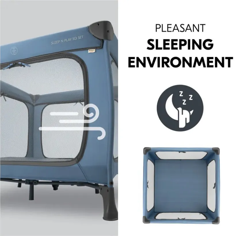 Park-reisbed + Matras Sleep N Play SQ Dark Blue