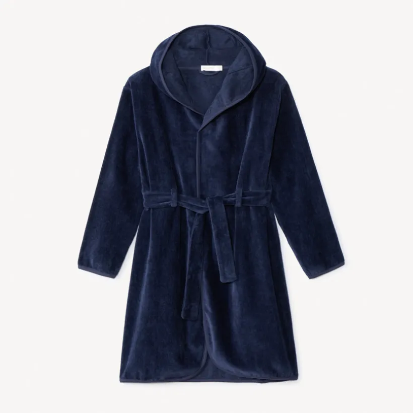 Peignoir éponge uni à capuche garçon