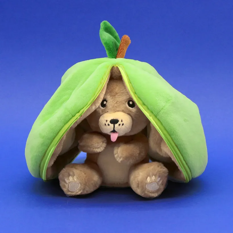Peluche Flipetz 2 en 1 Crocket le chien/pomme verte