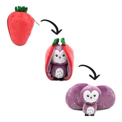 Peluche Flipetz 2 en 1 Violet la chouette/fraise