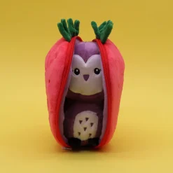Peluche Flipetz 2 en 1 Violet la chouette/fraise