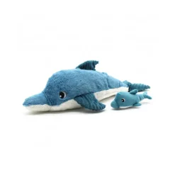 Peluche moyenne/grande Ptipotos maman dauphin et son bébé bleu
