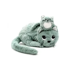 Peluche moyenne/grande Ptipotos maman chat et son bébé menthe